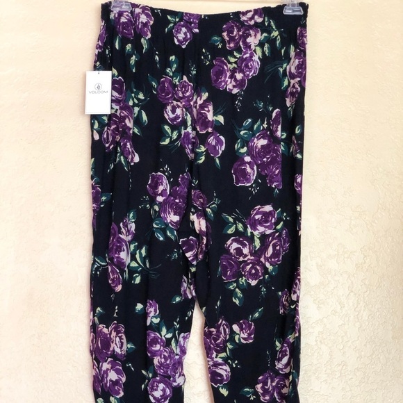 Volcom Women's Purple defiant One Floral Pants M - Picture 11 of 12